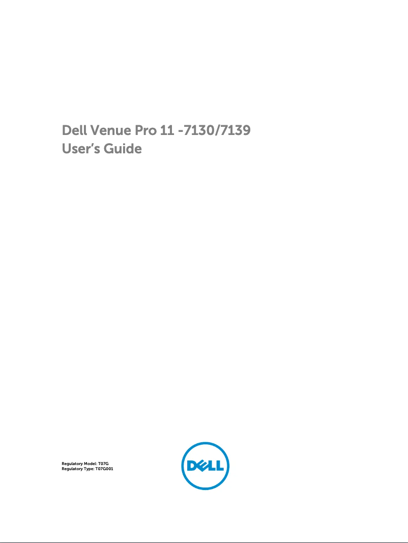 Page 1 de la notice Manuel utilisateur Dell Venue Pro 11 7130
