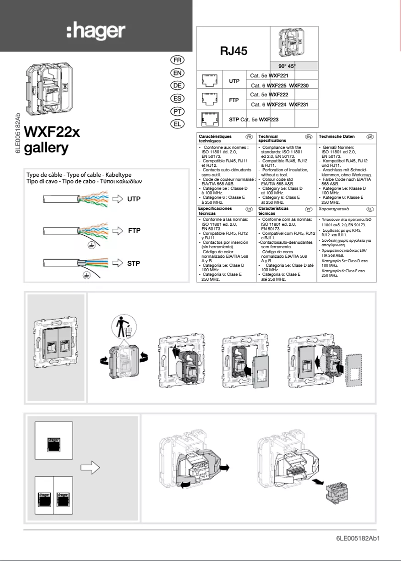 Page 1 de la notice Manuel utilisateur Hager WXF225