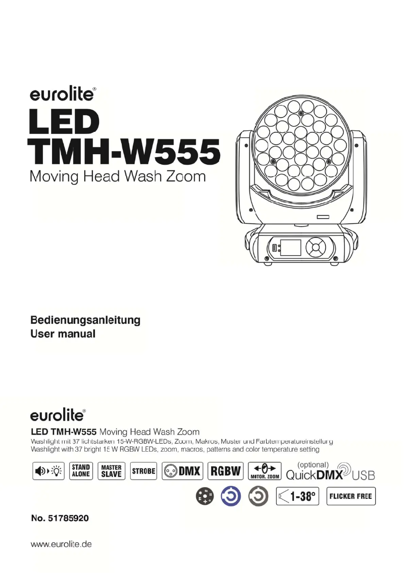 Page n°1 - Manuel utilisateur Eurolite LED TMH-W555