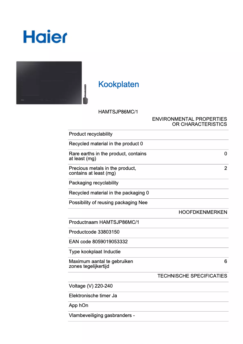 Image de la première page du manuel de l'appareil HAMTSJP86MC