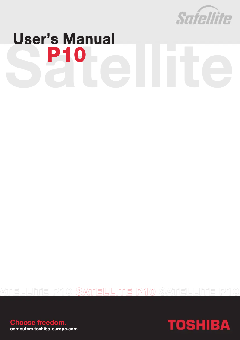 Page n°1 - Manuel utilisateur Toshiba Satellite P10
