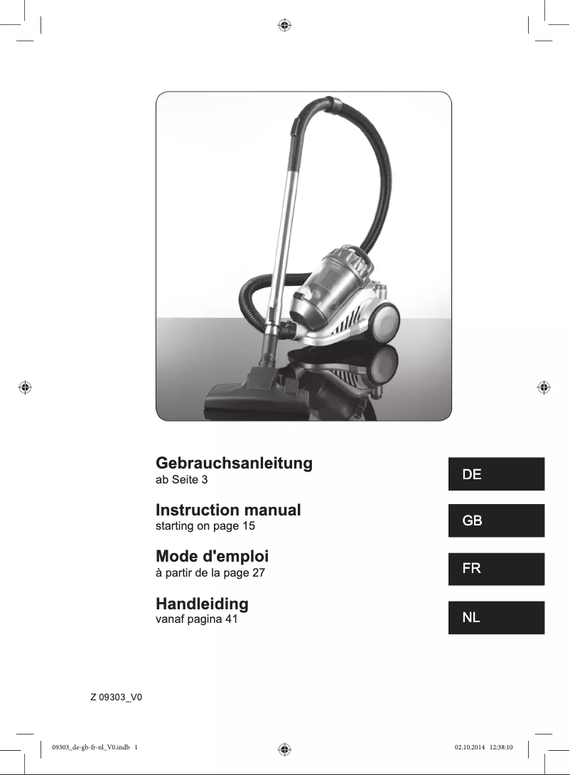 Imagen de la primera página del manual del dispositivo Z 09303