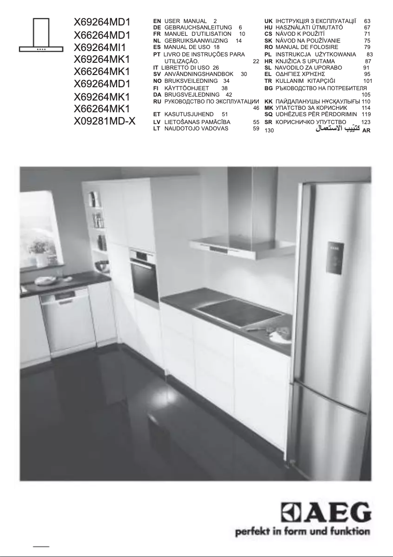 Page 1 de la notice Manuel utilisateur AEG X69264MI1