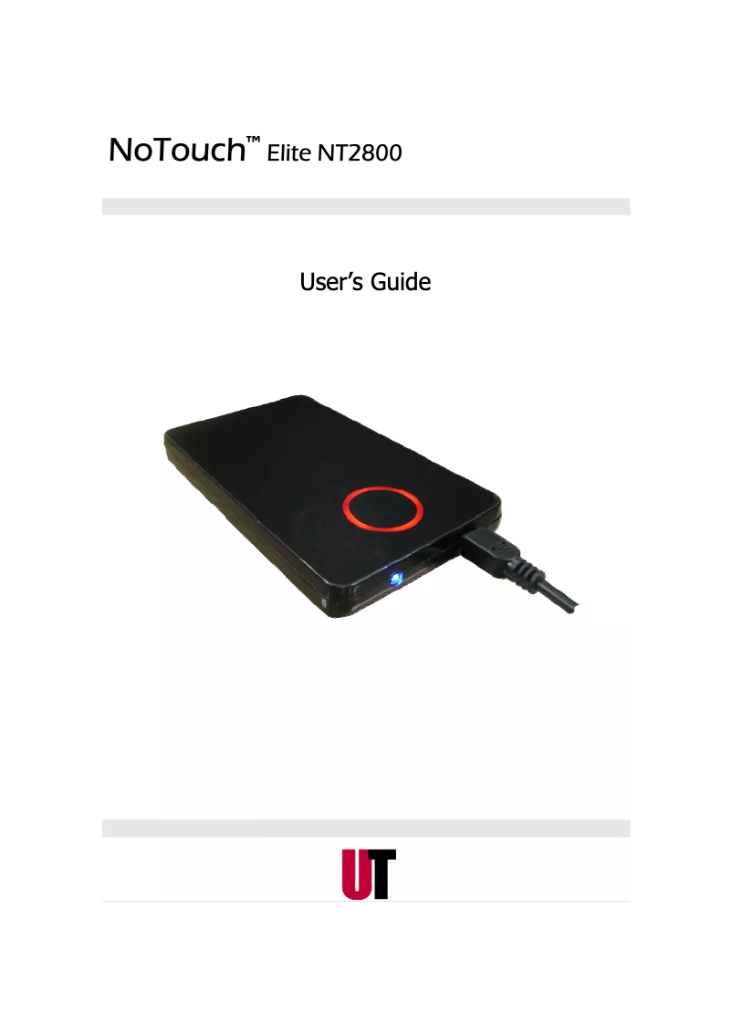 Page n°1 - Manuel utilisateur Universal-Tech NoTouch Elite NT2800