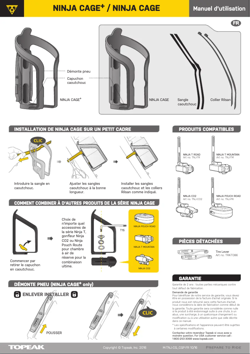Page n°1 - Manuel utilisateur Topeak NINJA CAGE