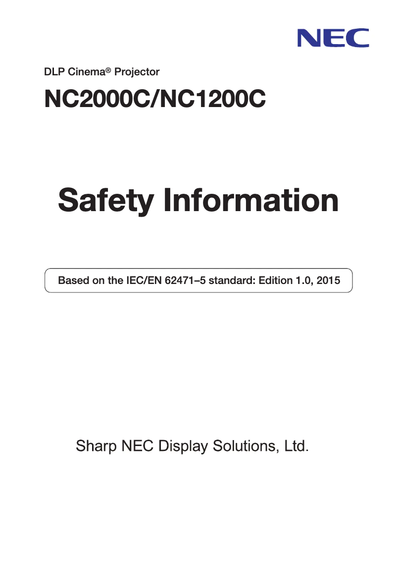 Página 1 del manual Guía de instalación NEC NC2000C