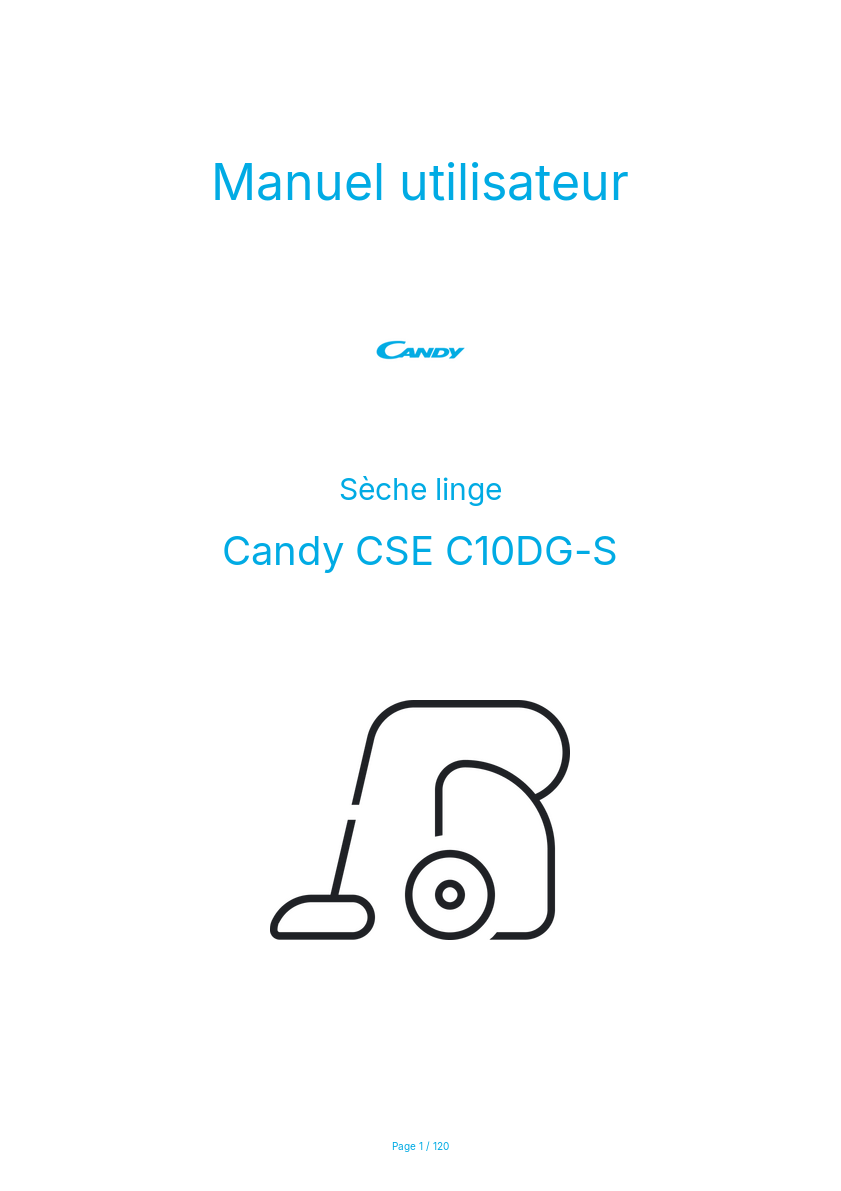 Page n°1 - Manuel utilisateur Candy CSE C10DG-S