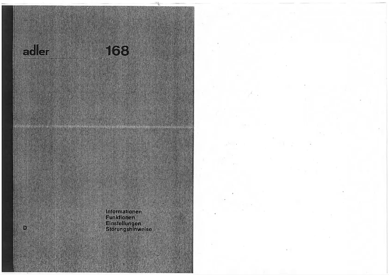 Page n°1 - Manuel utilisateur Dürkopp Adler 168