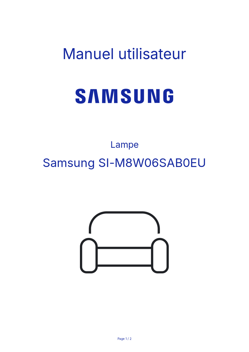 Page n°1 - Manuel utilisateur Samsung SI-M8W06SAB0EU