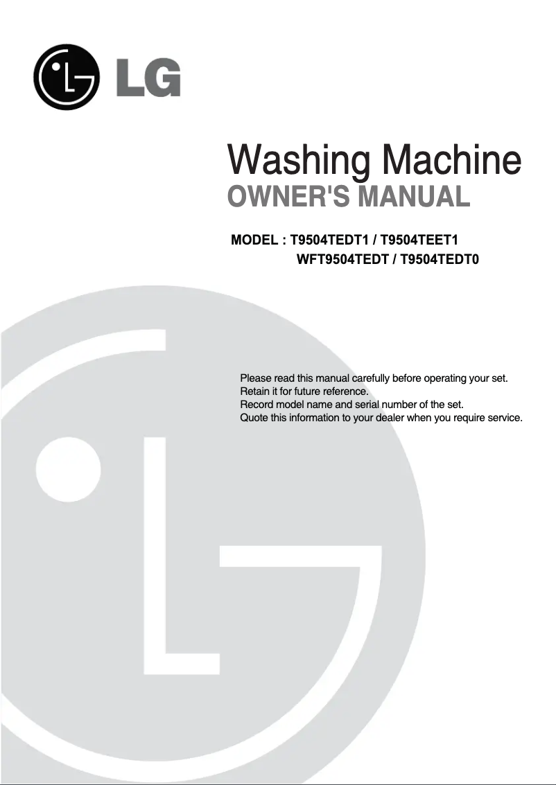 Image de la première page du manuel de l'appareil T9504TEDT1