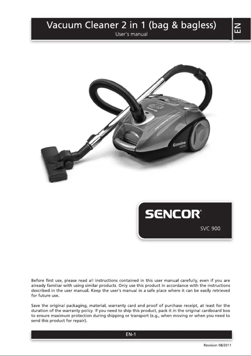 Image de la première page du manuel de l'appareil SVC 900 GEMINO