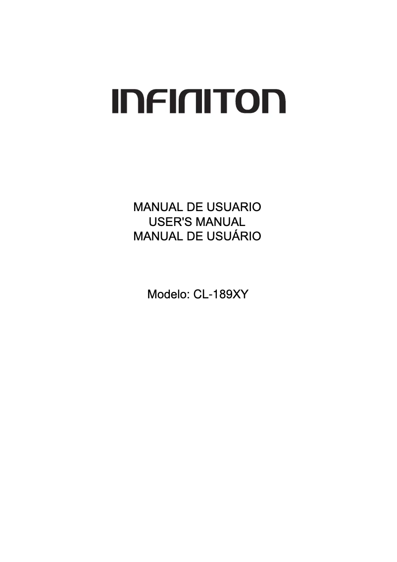 Page 1 de la notice Manuel utilisateur Infiniton CL-189XY