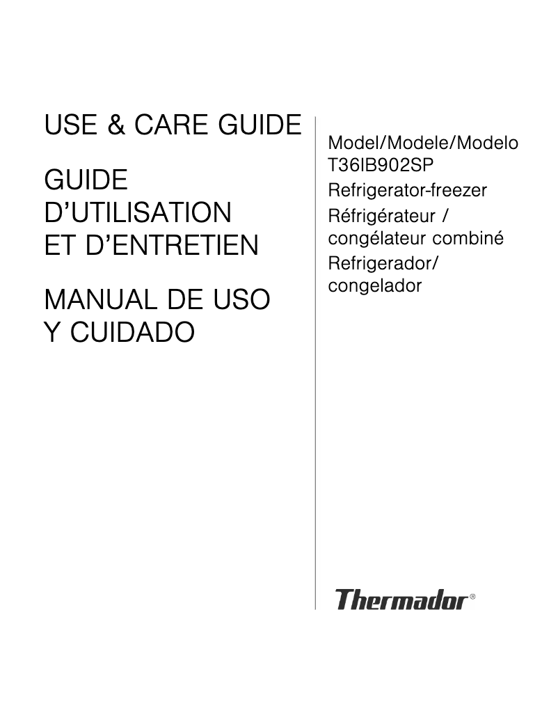 Page n°1 - Manuel utilisateur Thermador T36IB902SP
