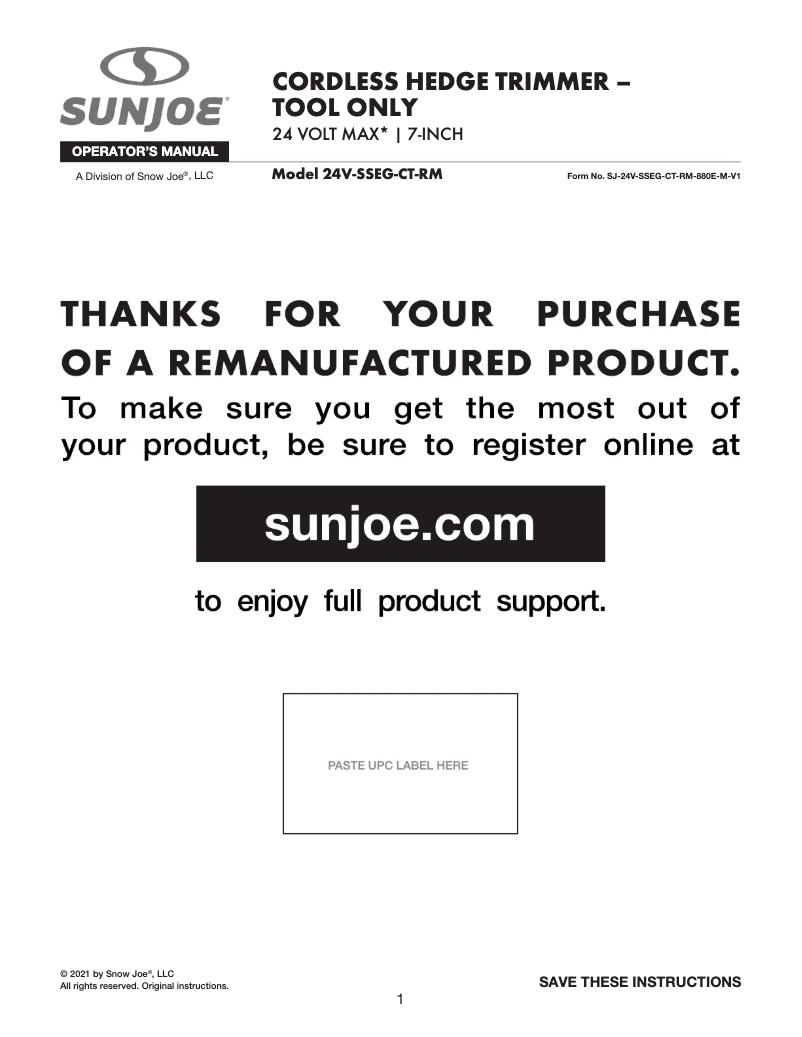 Image de la première page du manuel de l'appareil 24V-SSEG-CT-SJG-RM