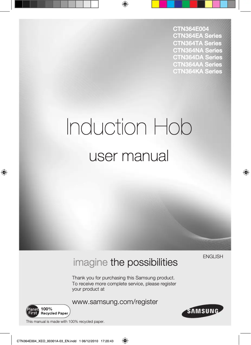 Image de la première page du manuel de l'appareil CTN364E004