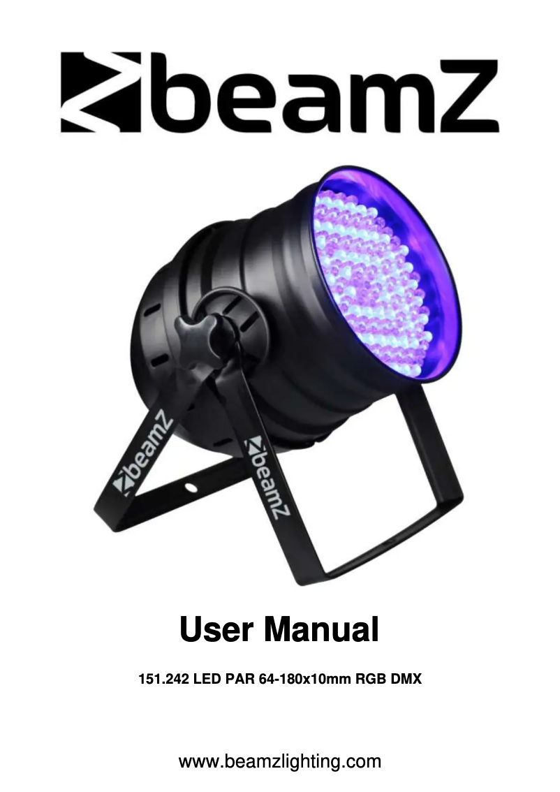 Page n°1 - Manuel utilisateur BeamZ LED Par 64 151.242
