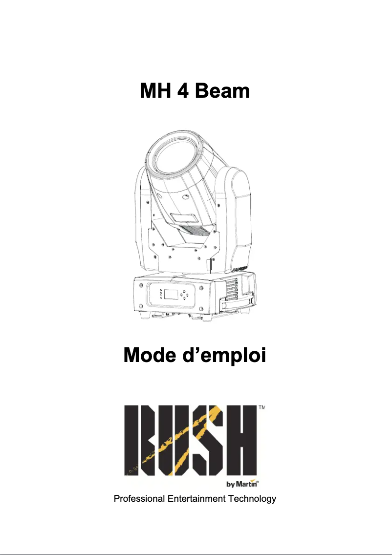 Image de la première page du manuel de l'appareil RUSH MH 4 Beam
