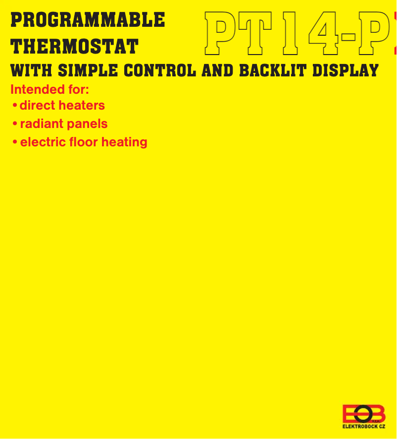 Image de la première page du manuel de l'appareil PT14-P