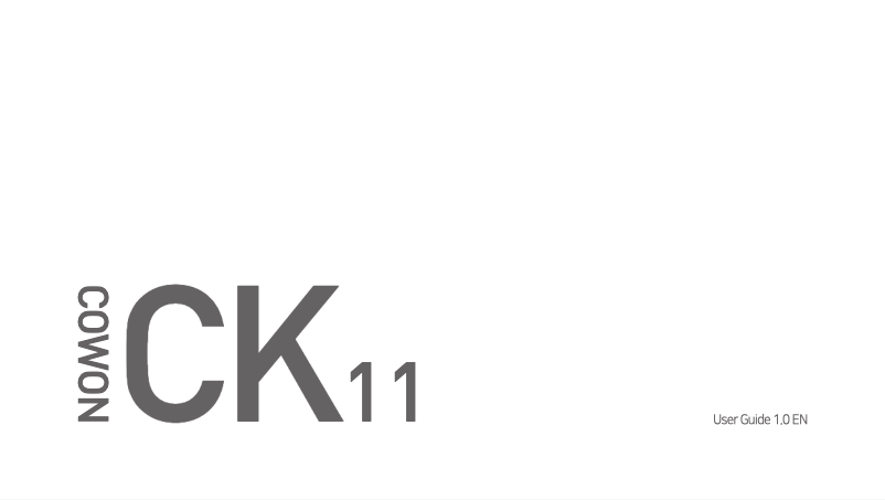 Page 1 de la notice Manuel utilisateur Cowon CK11