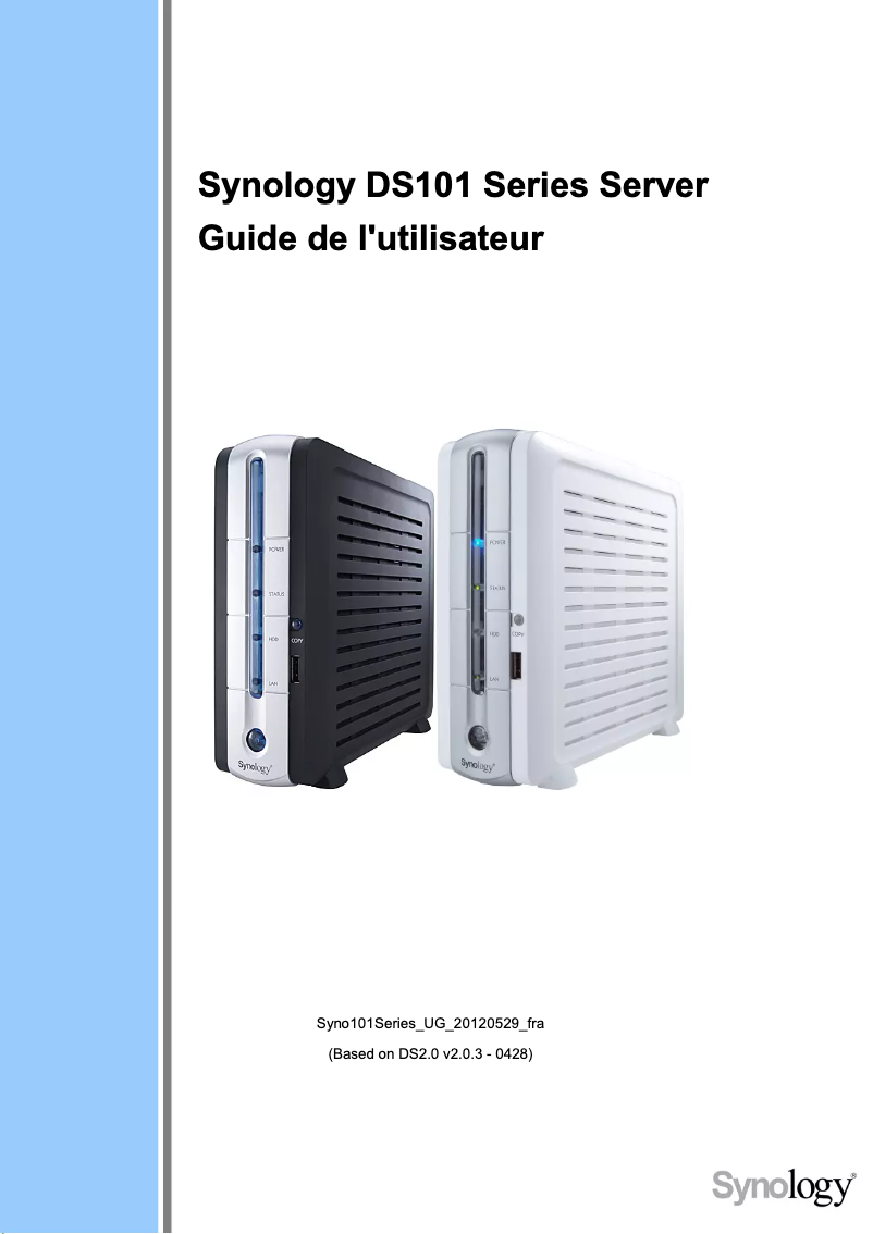 Page 1 de la notice Manuel utilisateur Synology DiskStation DS-101j