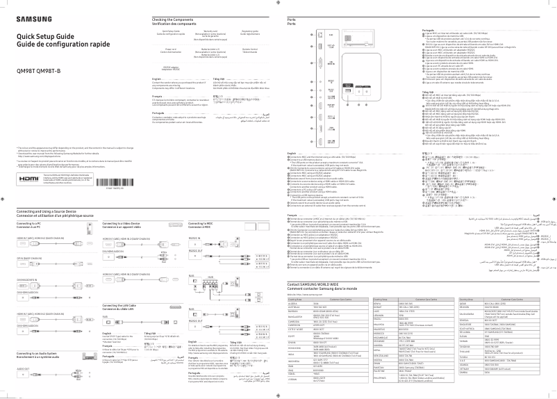 Page n°1 - Manuel utilisateur Samsung QM98T-B