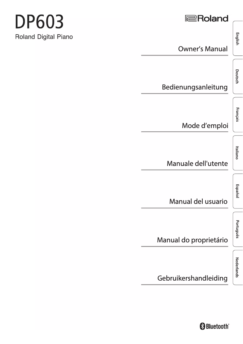 Page 1 de la notice Manuel utilisateur Roland DP603-PWC