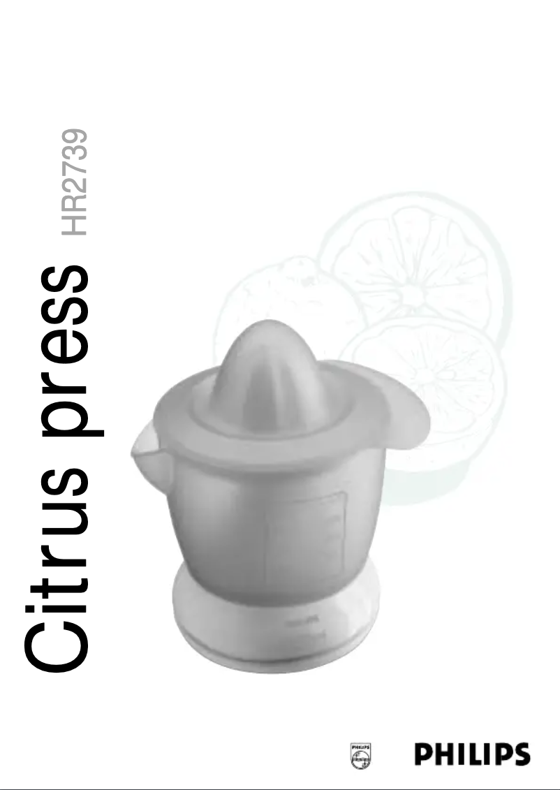 Image de la première page du manuel de l'appareil HR2739