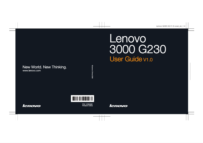 Page n°1 - Manuel utilisateur Lenovo 3000 G230