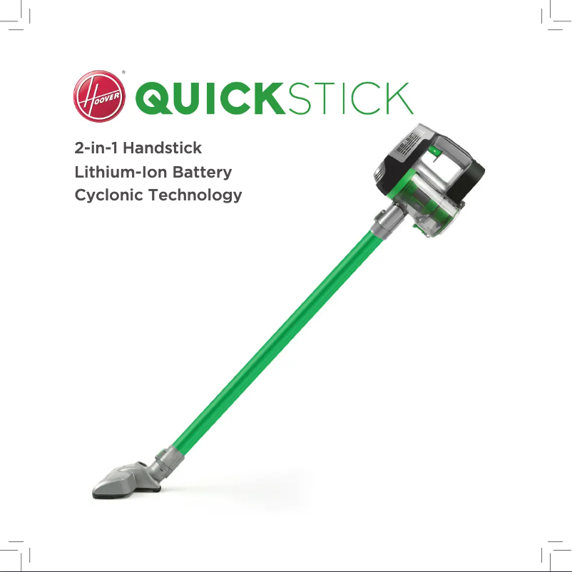 Page 1 de la notice Manuel utilisateur Hoover Quickstick