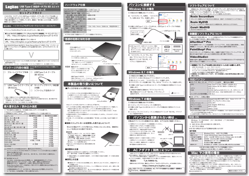 Page n°1 - Manuel utilisateur Logitech LBD-PVA6UCV