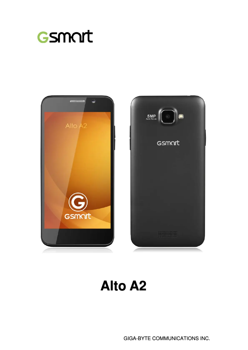 Page n°1 - Manuel utilisateur Gigabyte GSmart Alto A2