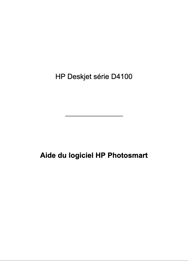 Page n°1 - Manuel utilisateur HP Deskjet D4100