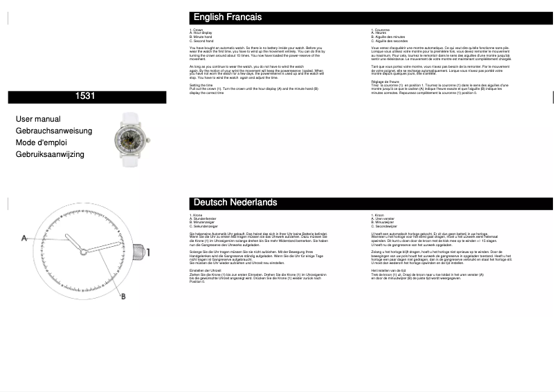 Page n°1 - Manuel utilisateur Davis 1531