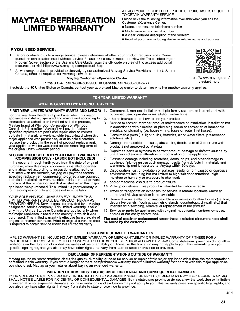 Page n°1 - Mode d'emploi Maytag MFX2676FR