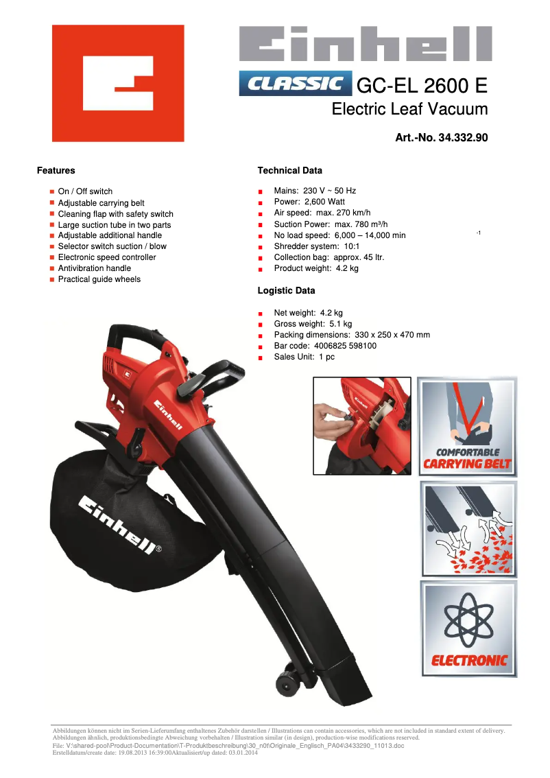 Image de la première page du manuel de l'appareil GC-EL 2600 E