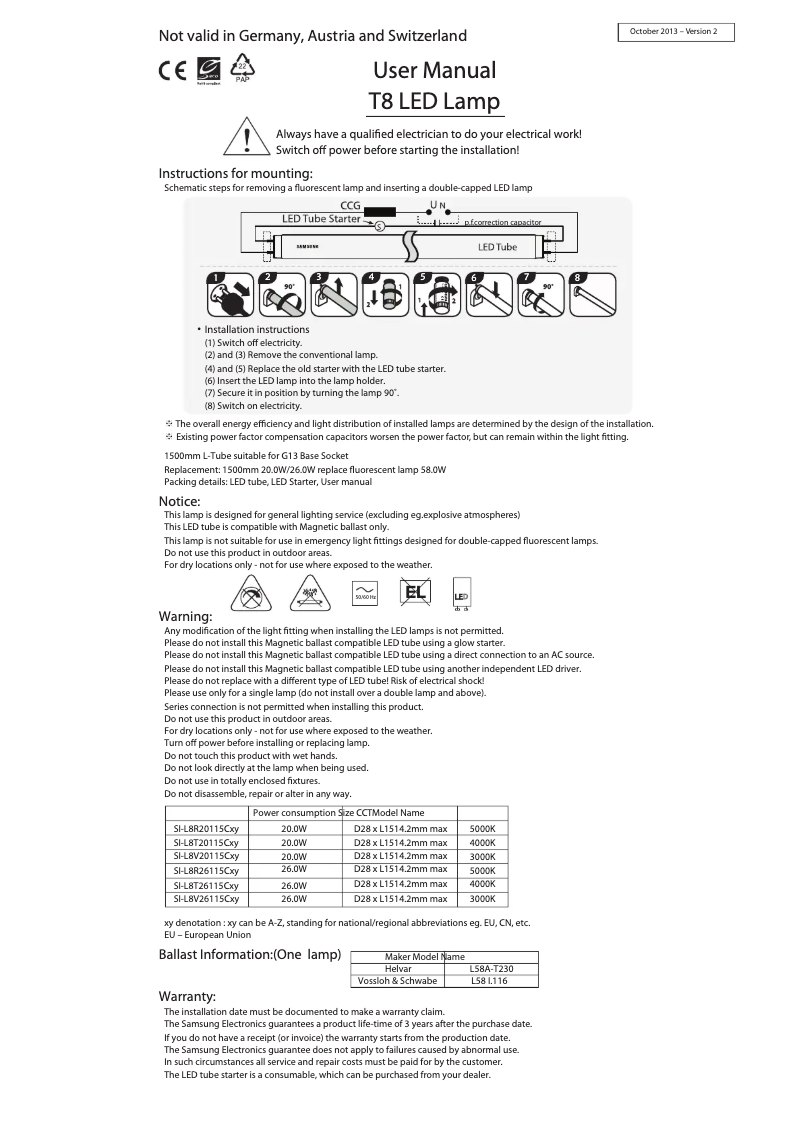Page n°1 - Manuel utilisateur Samsung SI-L8V26115CEU