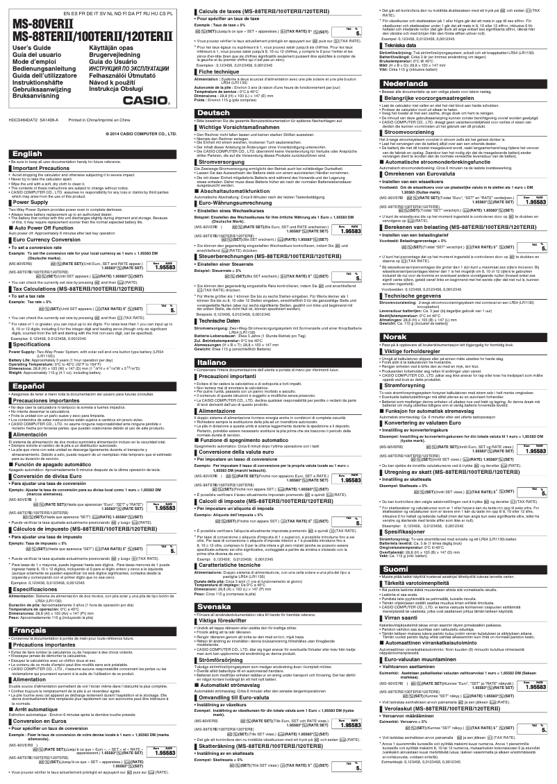 Image de la première page du manuel de l'appareil MS-120TERII