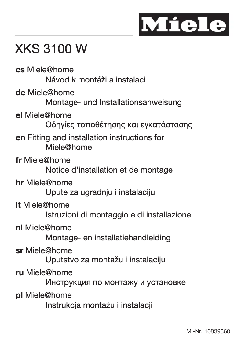 Image de la première page du manuel de l'appareil XKS 3100 W