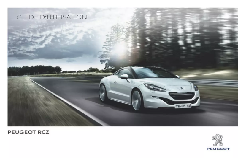 Image de la première page du manuel de l'appareil RCZ (2014)