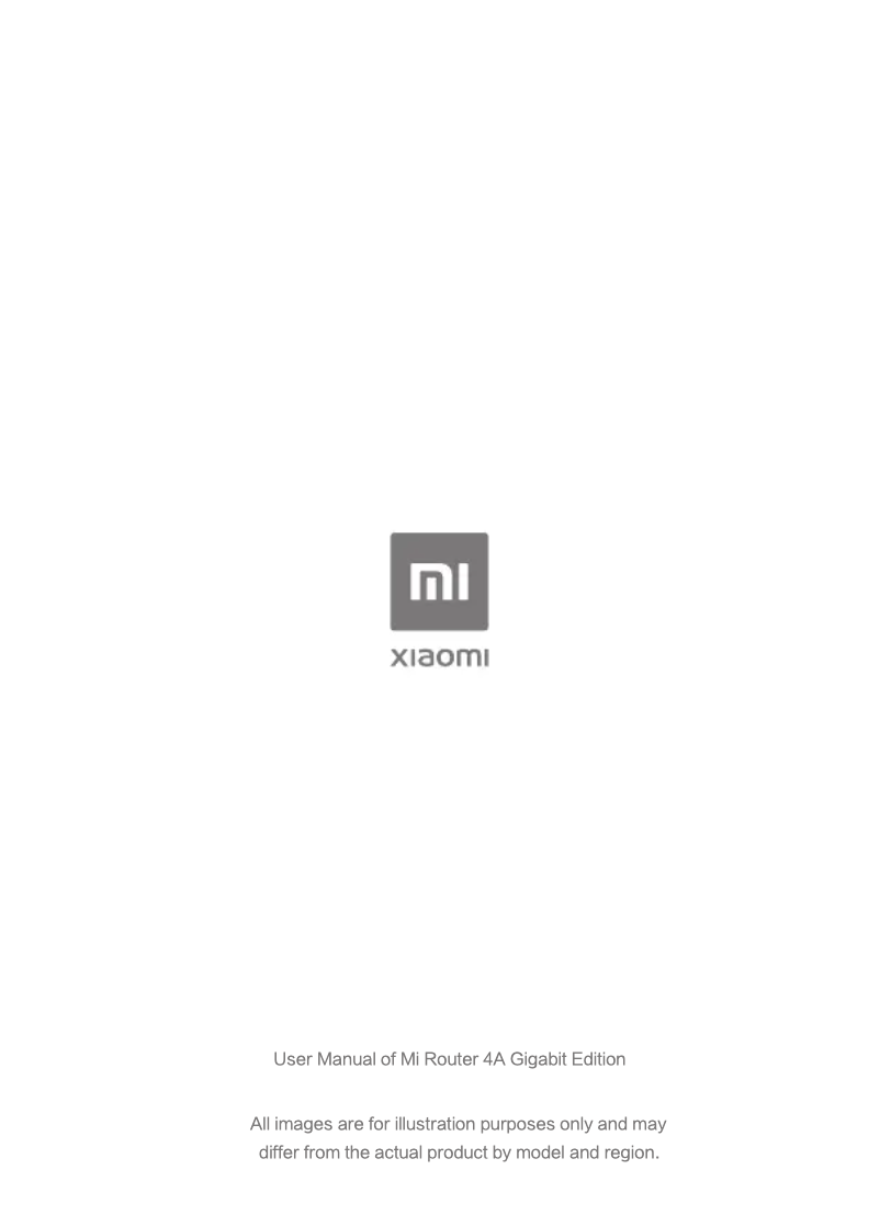 Page 1 de la notice Manuel utilisateur Xiaomi Mi Router 4A Gigabit Edition