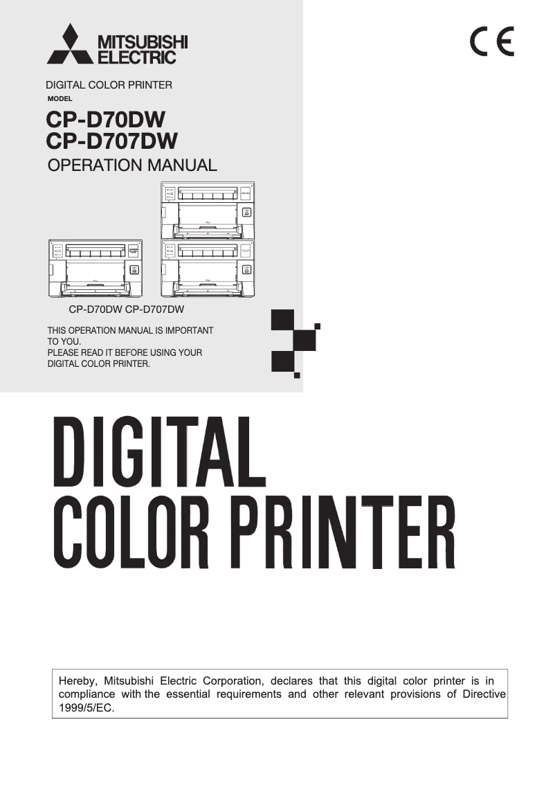 Page 1 de la notice Manuel utilisateur Mitsubishi CP-D70DW