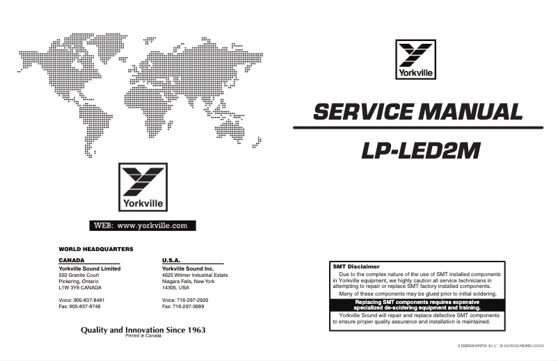 Page n°1 - Manuel utilisateur Yorkville LP-LED2M