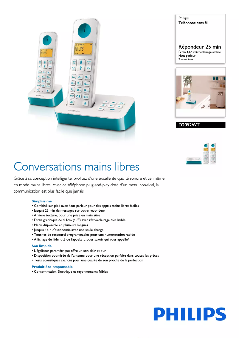 Imagen de la primera página del manual del dispositivo D2052WT