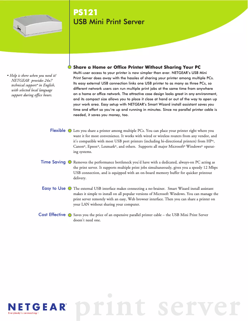 Image de la première page du manuel de l'appareil PS121