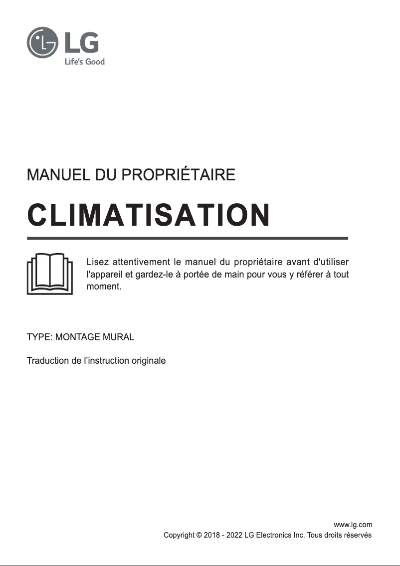 Page 1 de la notice Manuel utilisateur LG DC12RQ