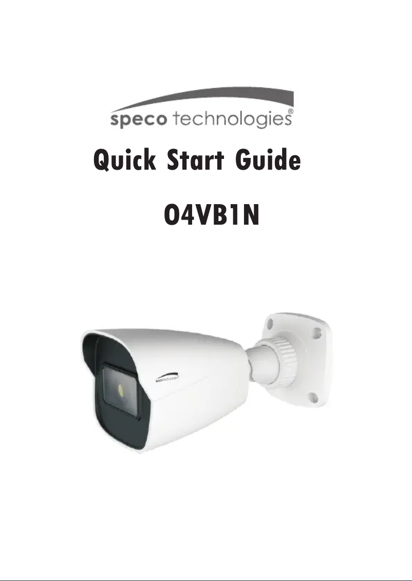 Page n°1 - Guide de démarrage rapide Speco Technologies O4VB1N