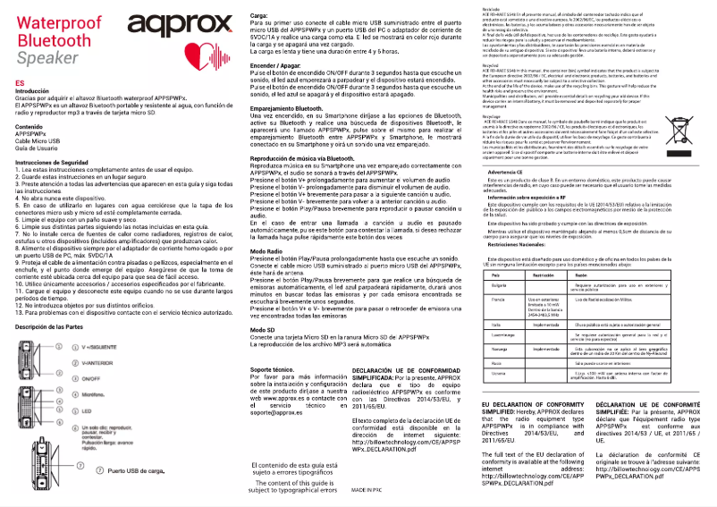 First page image of the manual for APPSPWPBBL