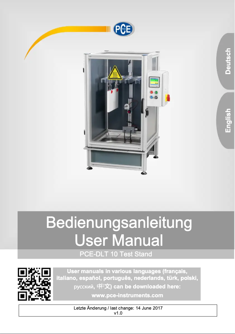 Page n°1 - Manuel utilisateur PCE Instruments PCE-DLT 10