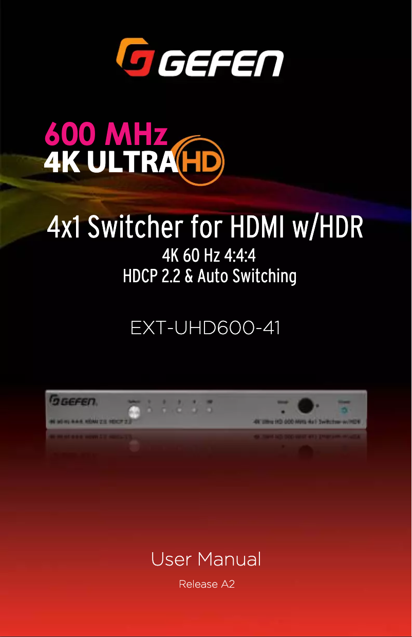 Página 1 del manual Manual de usuario Gefen EXT-UHD600-41