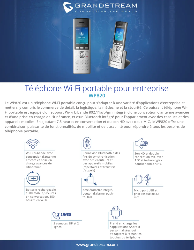 Image de la première page du manuel de l'appareil WP820